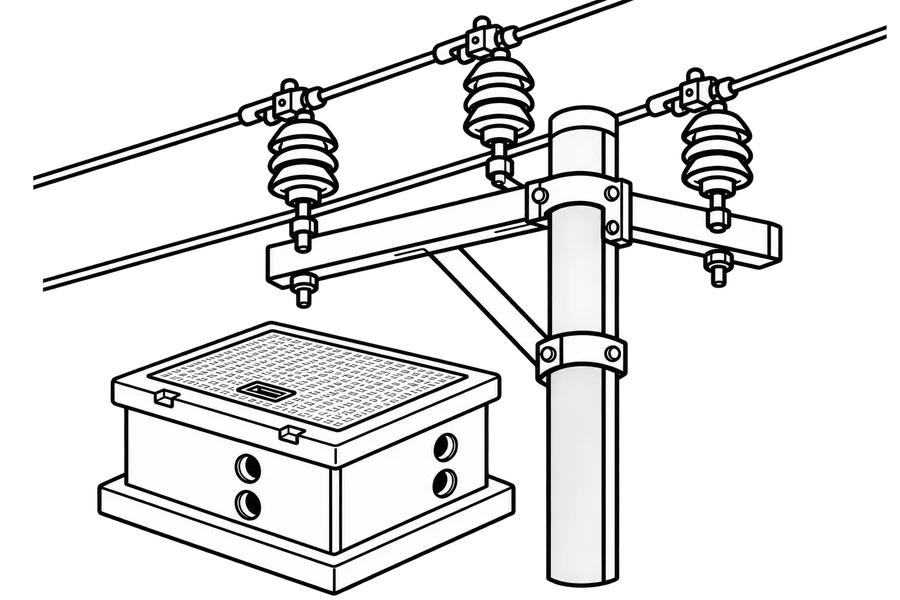 Registros Eléctricos y Postes
