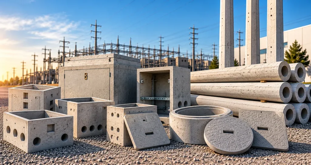 Registros eléctricos para media y baja tensión y postes de concreto
