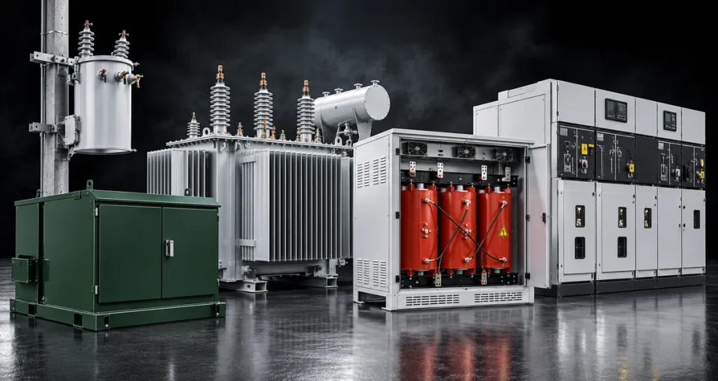 Transformadores eléctricos y subestaciones compactas para aplicaciones industriales